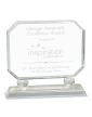 8" Rectangle Crystal on Clear Pedestal Base